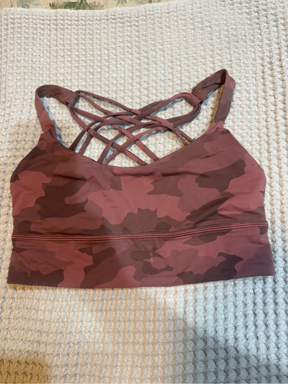 lululemon athletica Rose Camo Strappy Sports Bra